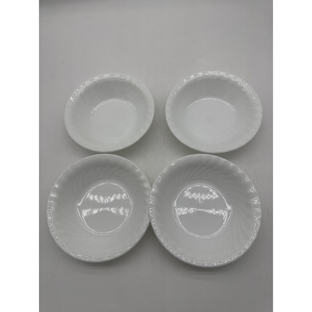 Corelle‎ Corning Enhancements 7 1/4" Soup Cereal Bowl White Swirl Set Of 4